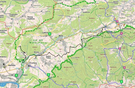 Turisticka mapa Gbelany Vysne Kamence